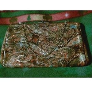 Paisley Lamé Thread Embroidery Clutch